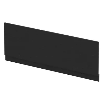 1700mm Bath MFC Front Panel & Plinth - Woodgrain Charcoal Black