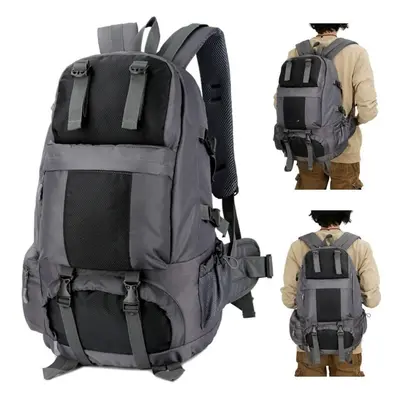 (Black) 50L Hiking Backpack Waterproof Outdoor Sport Travel Daypack Bag