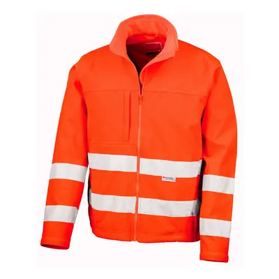 (L, Orange) SAFE-GUARD by Result Mens Hi-Vis Soft Shell Jacket