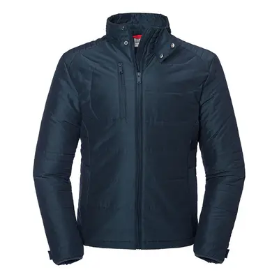 (L, French Navy) Russell Mens Cross Padded Jacket