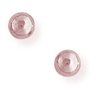 Jewelco London Ladies 9ct Pink Rose Gold 3D Round Bead Ball Stud Earrings - 4mm - SENR02504