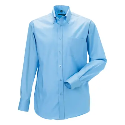 (15.5inch, Bright Sky) Russell Collection Mens Long Sleeve Ultimate Non-Iron Shirt