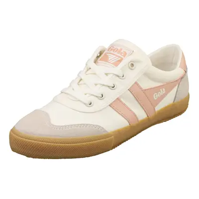 (3) Gola Badminton Womens Fashion Trainers in Off White Pink