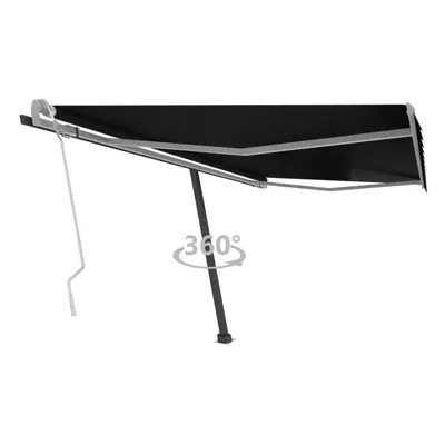 vidaXL Freestanding Manual Retractable Awning 450x350 cm Anthracite Outdoor