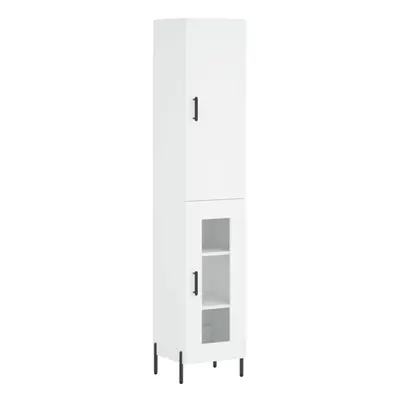 (white, glass door) vidaXL Highboard Sideboard Tall Storage Cabinet Side Cabinet Engineered Wood