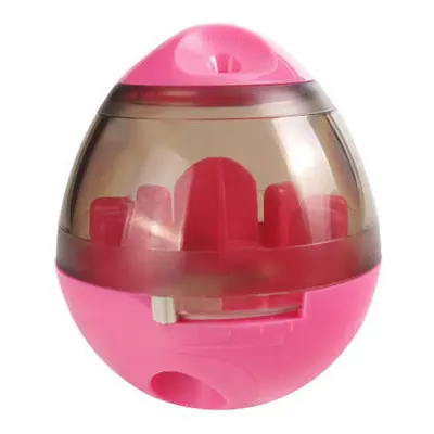 (Red) Egg Shape Tumbler Pet Food Dispenser Training Interactive Ball