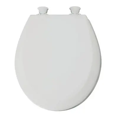 Bemis Manufacturer Round Wood Toilet Seat, White