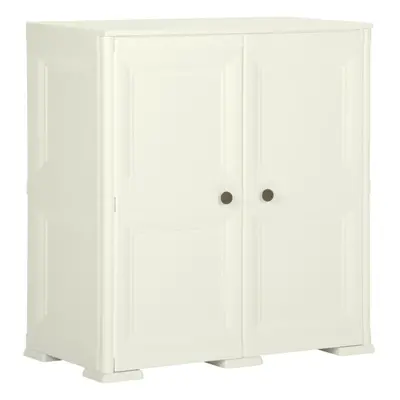 (cream, x x 85.5 cm) vidaXL Plastic Cabinet Storage Cupboard Utility Storage Cabinet Wood Design