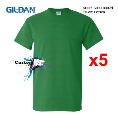 (S) Packs Gildan T-SHIRT Blank Plain Basic Men Heavy Cotton (Antique Irish)