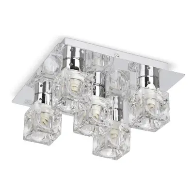 Modern Chrome Ice Cube Way Flush Ceiling Spotlight