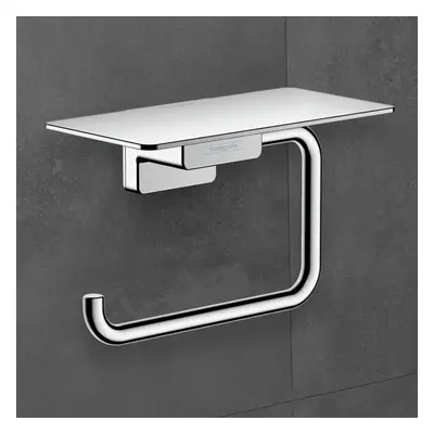 hansgrohe AddStoris Toilet Roll Holder with Shelf Chrome