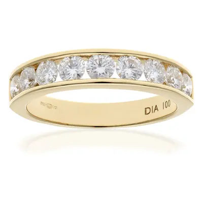 (L) Jewelco London 18ct Diamond Yellow Gold Channel Set Half Eternity Ring, IJ/I Certified Diamo