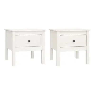 (white, x x cm/2) vidaXL 1/2x Solid Wood Pine Side Table Multi Colours 40x40x39 cm/50x50x49 cm