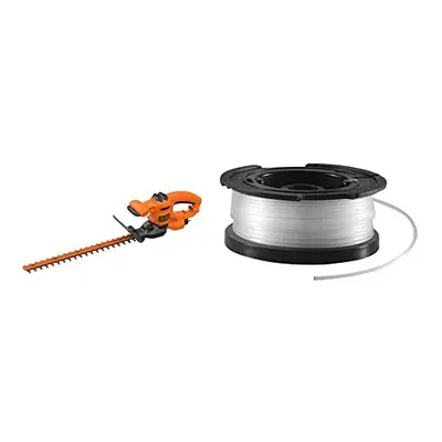 BEHT201-GB Hedge Trimmer, V, cm & BLACK+DECKER Spool and Line m for Reflex Strimmer Nylon Wire 1