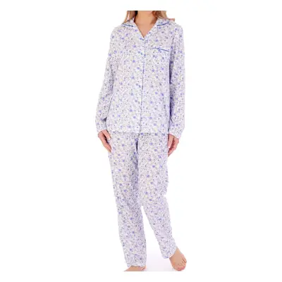 (Blue, UK 24/26) Slenderella Womens Ditsy Floral Cotton Jersey Pyjamas