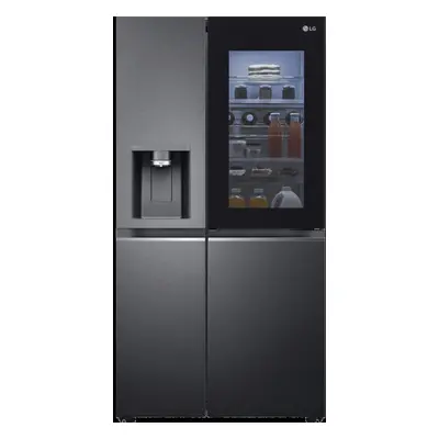 LG InstaView ThinQ GSXV91MCAE Wifi Connected American Fridge Freezer - Matte Black