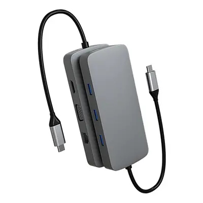 10-In-1 USB-C HUB Docking Station Adapter With 4K@30Hz HD Display