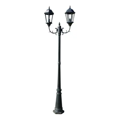 vidaXL Brighton Garden Light Post 2-arms 230cm Dark Green/Black Outdoor Lamp