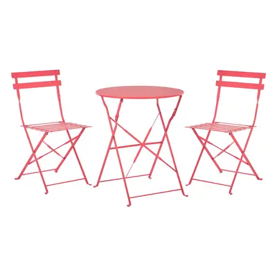 Bistro Set FIORI Metal Red