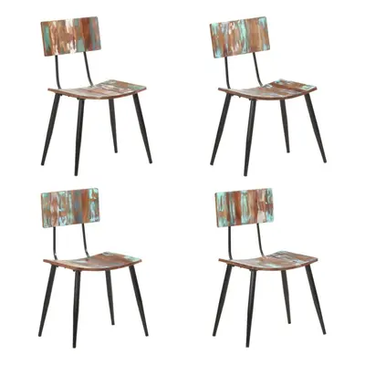 vidaXL 4x Dining Chairs Solid Reclaimed Wood Wooden Kitchen Dinner Side Seats