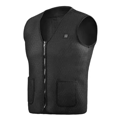 (M) Electric Vest Heated Jacket USB Warm Shoulder Back Waist Abdomen Up Heating Pad Winter Body 