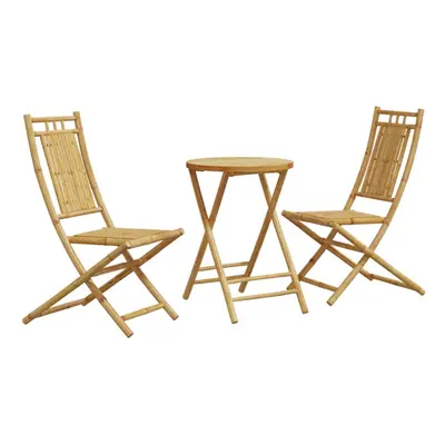 vidaXL Bistro Set Piece Outdoor Bistro Set Garden Table and Chair Bamboo