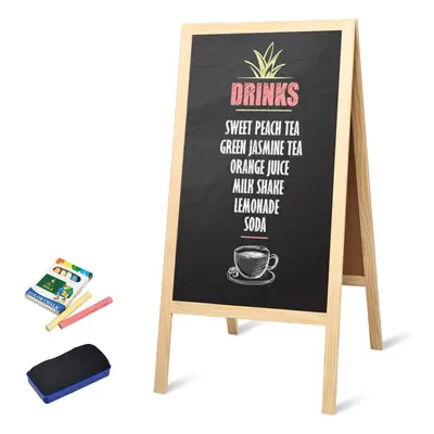 Double-Sided Folding Chalkboard with Eraser Chalks for Home &Cafeteria