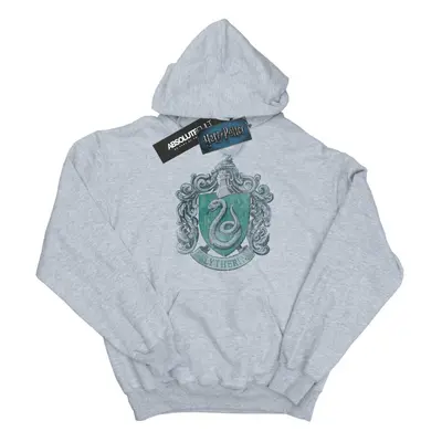 (7-8 Years, Sports Grey) Harry Potter Girls Slytherin Distressed Crest Hoodie