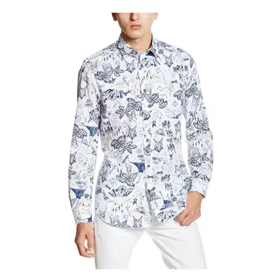 (Small) DIESEL KETCH 0LAKO Mens Printed Shirt Long Sleeve Slim Fit Casual Summer Shirt