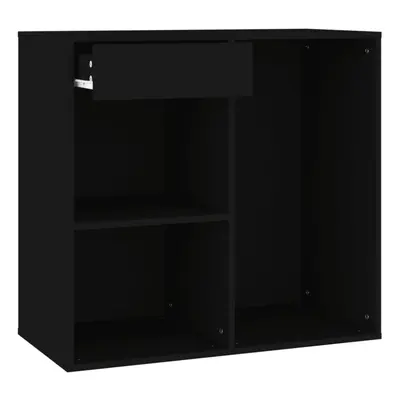 vidaXL Cosmetic Cabinet Dressing Storage Makeup Cupboard Black Engineered Wood