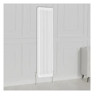 (1800x470mm-3 Column, White) NRG Traditional Radiator Horizontal Vertical Cast Iron Style Double