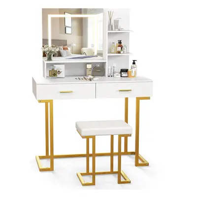 Dressing Tables Stools Set x cm Table & Stool W/ LED Mirror