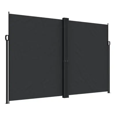 vidaXL Retractable Side Awning Outdoor Privacy Screen Shade Black 220x600 cm