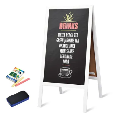 Double-Sided Folding Chalkboard with Eraser Chalks for Home &Cafeteria