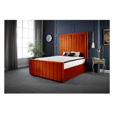 (6FT SUPER KING) DS Living Milly Panel Soft Orange Velvet Bed Frame