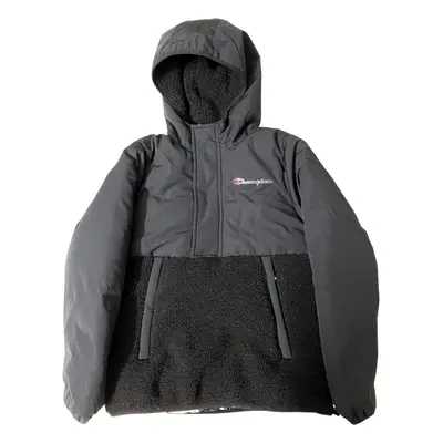 (S) Champion Half Zip Black Hooded Jacket