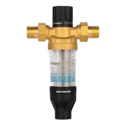 (B - With 1/2 pipe adapter) 3000L/H Front Purifier Brass Tap Backwash Remove Rust Sediment Water