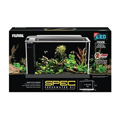 Fluval SPEC Aquarium Kit, Aquarium with LED Lighting and 3-Stage Filtration System, 5-Gallon