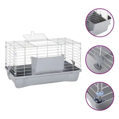 (58 x x cm) vidaXL Small Animal Cage Hamster Cage Rabbit Cage Grey Polypropylene and Metal