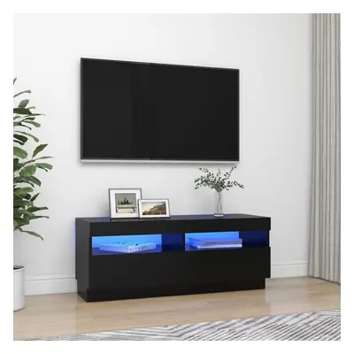 vidaXL TV Cabinet with LED Lights Black Stand Living Room Bedroom Furniture