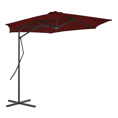 vidaXL Garden Parasol with Steel Pole Sunshade Outdoor Umbrella Bordeaux Red