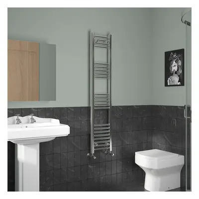 (1400x300mm, Chrome) NRG Straight Central Heating Towel Rail Bathroom Heated Rad Radiators Ladde