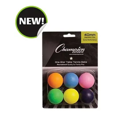 Champion Sports 1STAR6MP x 5.75 x 1.5 in. Star Table Tennis, Multicolor - per Pack