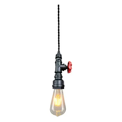 (Black) 85-265V Retro Pendant Light Ceiling E27 Lamp Bulb Alloy 116cm Home Decoration