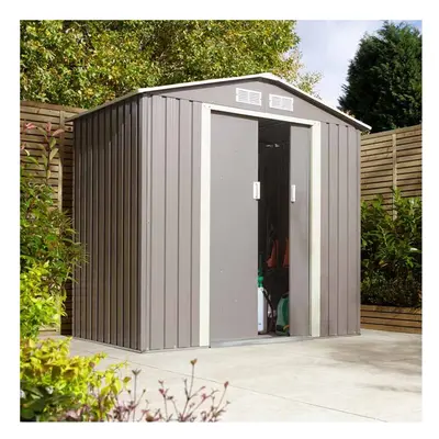 64 Trentvale Metal Apex Shed - Light Grey