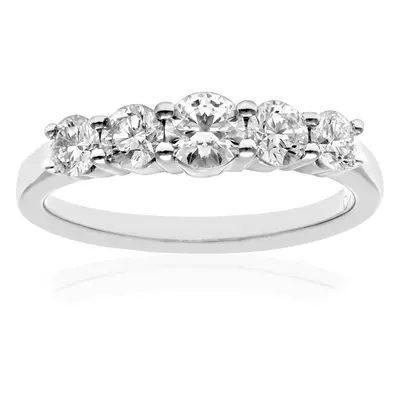 (N) Jewelco London 18ct White Gold stone Eternity Ring, IJ/I Certified Diamonds, Round Brilliant