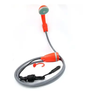 (Orange) Portable 12V Electric Outdoor Handheld Shower with Pump