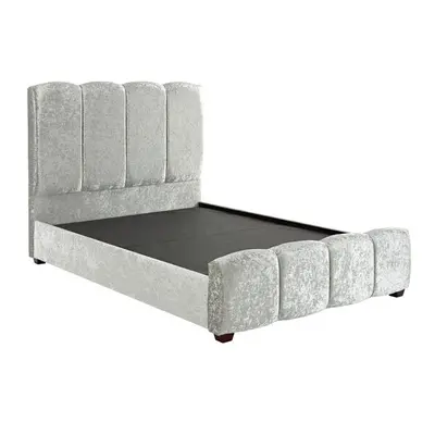 DS Living Chloe Panel Upholstered Bed Frame Bling Silver