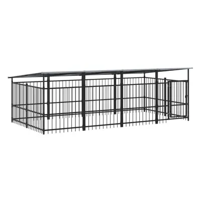 (394 x x cm) vidaXL Outdoor Dog Kennel Steel Puppy Crate Pet Cage Enclosure Multi Sizes