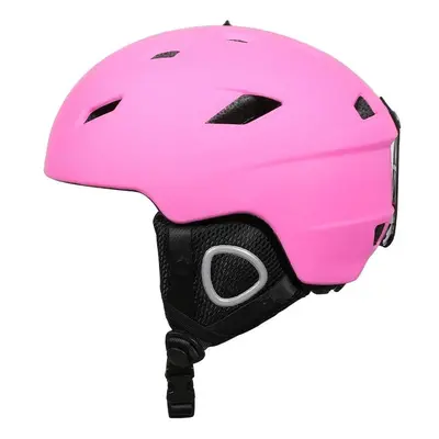 (Pink, S) Safety Light Helmet Integrally-Molded Snowboard Cycling Skiing Snow